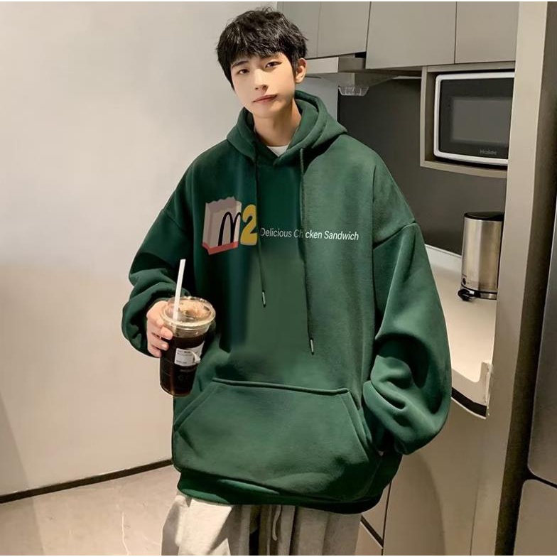 Áo hoodie nam big size M-8XLÁo Khoác hoodie Nhung Dày Tay Dài Dáng Rộng In Chữ Kiểu vintage Mỹ Thời Trang Mùa Thu Cho Nam