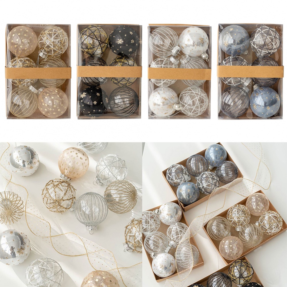 Premium 8cm Christmas Ball Ornaments Set of 6 Add Sparkle to your Christmas Tree