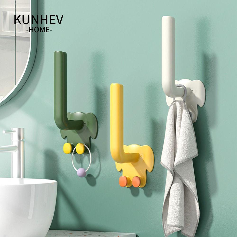 KUNHEV Set 2 Móc Treo Khăn Tắm Hình Chữ l Bằng abs Dán Tường Không Cần Khoan Đa Năng Sáng Tạo Cho Nhà Bếp