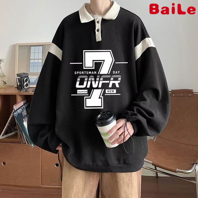 Áo Thun polo Tay Dài Phối Màu Tương Phản Cao Cấp Thời Trang Xuân Thu Cho Nam