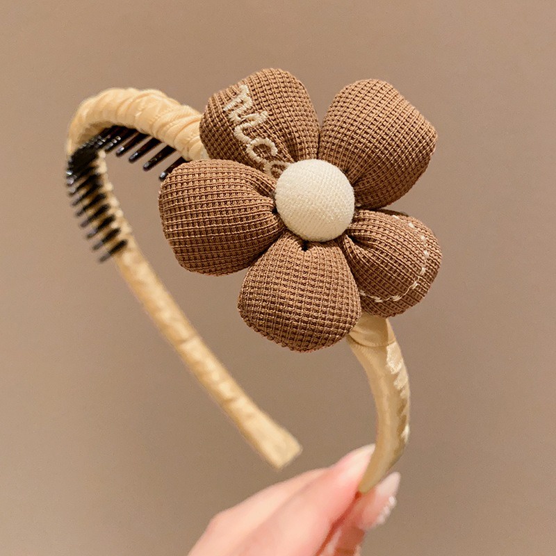 Băng Đô Cài Tóc Màu Cà Phê Sữa Xinh Xắn Cho Bé Gái