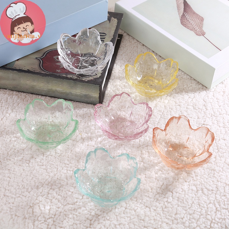 Đĩa Thủy Tinh Nhỏ Đựng Nước Sốt / Kem / Hoa Anh Đào Nhật Bản