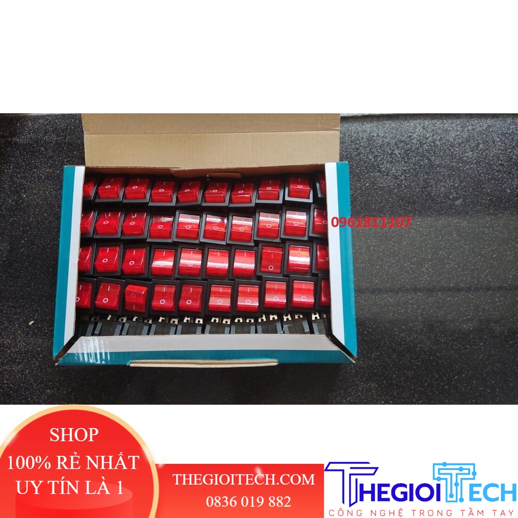 [3 cái ] Công tắc máy hàn 30A có đèn, công tắc 220V, công tắc hàn đỏ, nút nhấn bập bênh, công tắc bập bênh - Combo 3 cái 16A