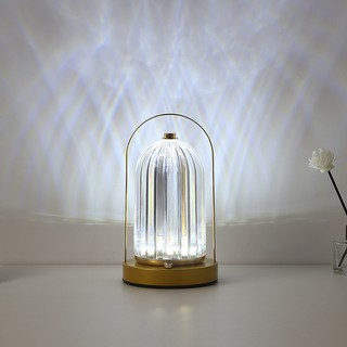 Đèn led Pha Lê Sạc usb Để Bàn Phong Cách retro