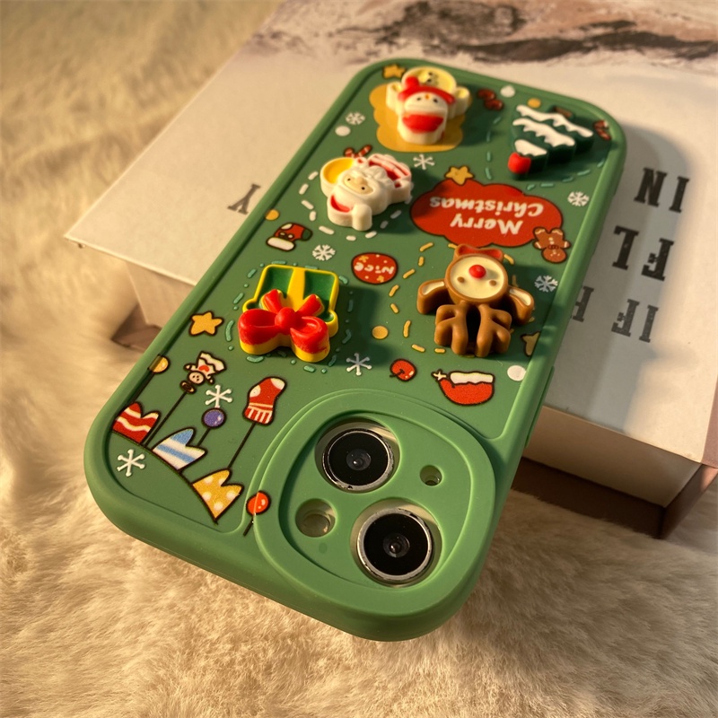 Ốp Điện Thoại Silicon Mềm Chống Rơi Hình Búp Bê Giáng Sinh Cho iphone 7 7 plus 8 8plus xs xr 11 12 13 14 15pro plus promax