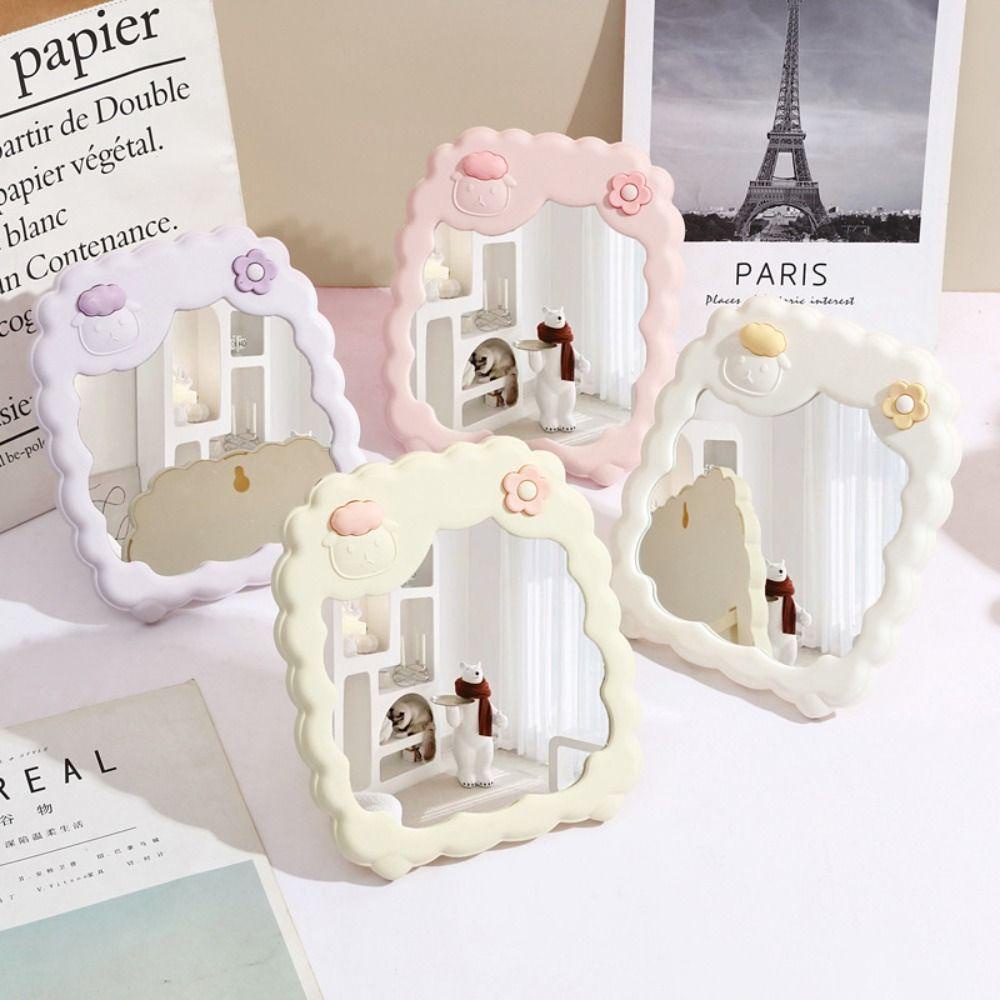 Leota Gương Trang Điểm / Để Bàn Có Giá Đỡ Hình Hoạt Hình Có Thể Gập Lại Làm Quà Tặng Mỹ Phẩm Gắn Tường Trang Trí Nội Thất