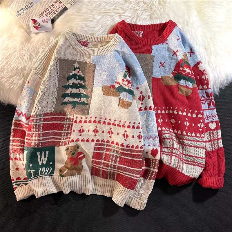 Áo sweater Dệt Kim Tay Dài Dáng Rộng Cổ Tròn Thời Trang Mùa Đông 2022 Mới