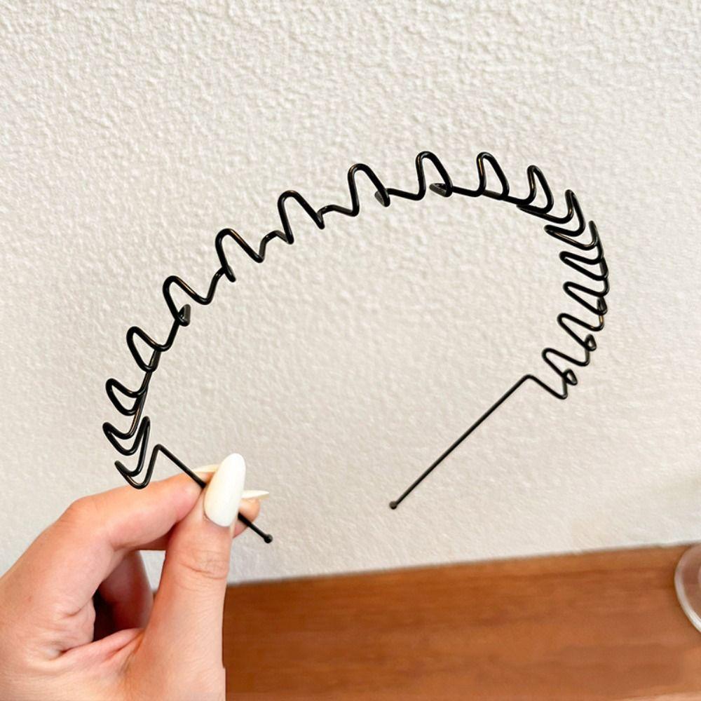 Jeromy Băng Đô Hình Gợn Sóng Hai Lớp Bằng Kim Loại Mỏng Co Giãn Phong Cách Hàn Quốc Cho Nam