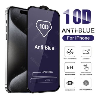 Kính Cường Lực Chống Ánh Sáng Xanh Cho iPhone 11 12 13 14 15 Pro Max X XS XR 6 6S 7 8 Plus