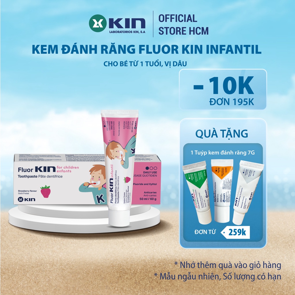 Kem Đánh Răng Fluor Kin Infantil Cho Trẻ Em Trên 12 Tháng Tuổi