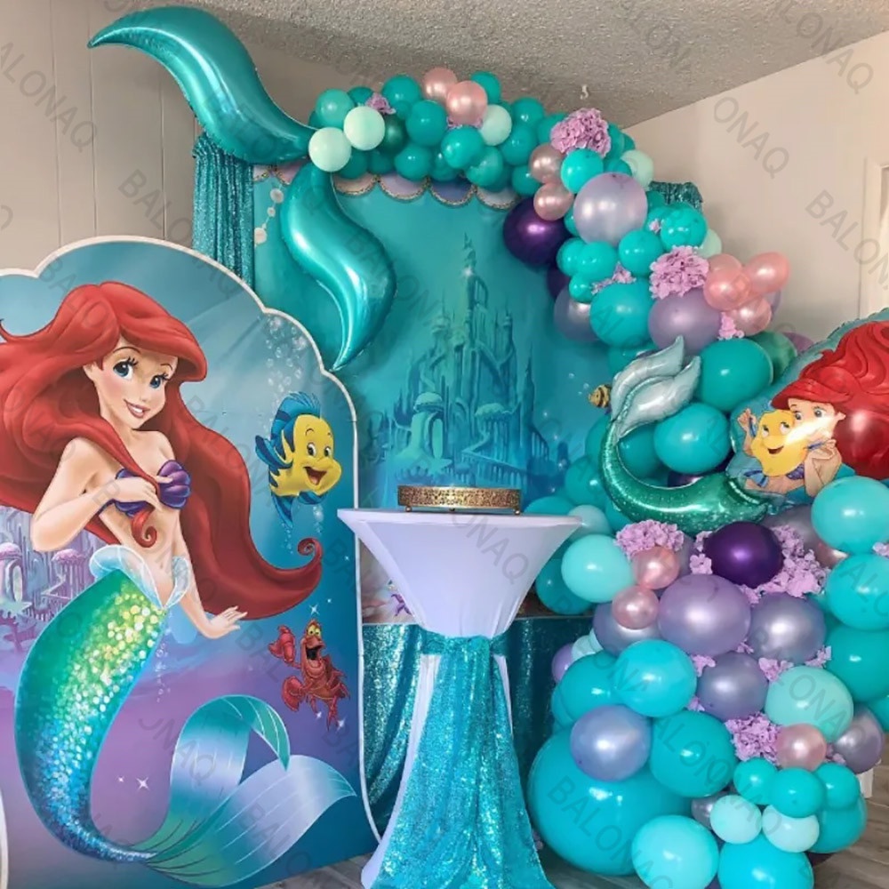 72 / 73 Chiếc Disney Nàng Tiên Cá Chủ Đề Bóng Bộ 32 "Số Xanh Nàng Tiên Cá Bóng Bay 18" Đuôi Cá Xanh 