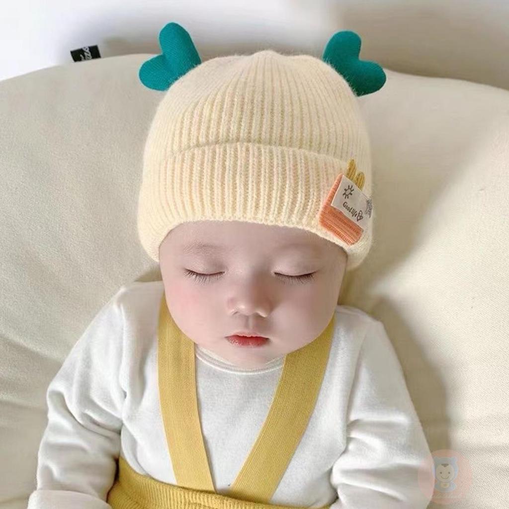 Mũ Len beanie Ấm Áp laa6-baby Mùa Đông Với Sừng Hươu