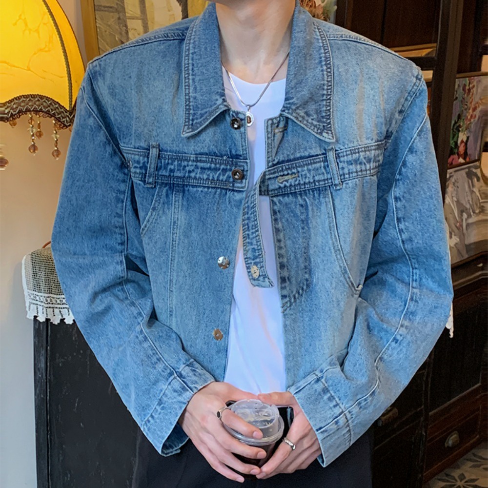 Áo Khoác Jeans Lửng Phong Cách Hàn Quốc Dành Cho Nam