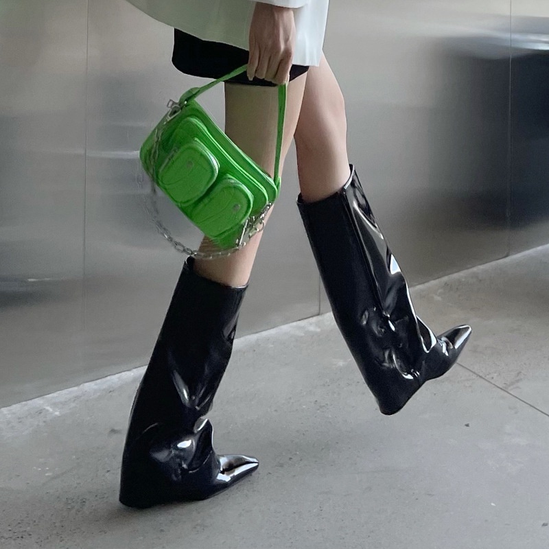 Giày Bốt Cao Gót 7cm Mũi Nhọn Thời Trang Phong Cách Mới 2023
