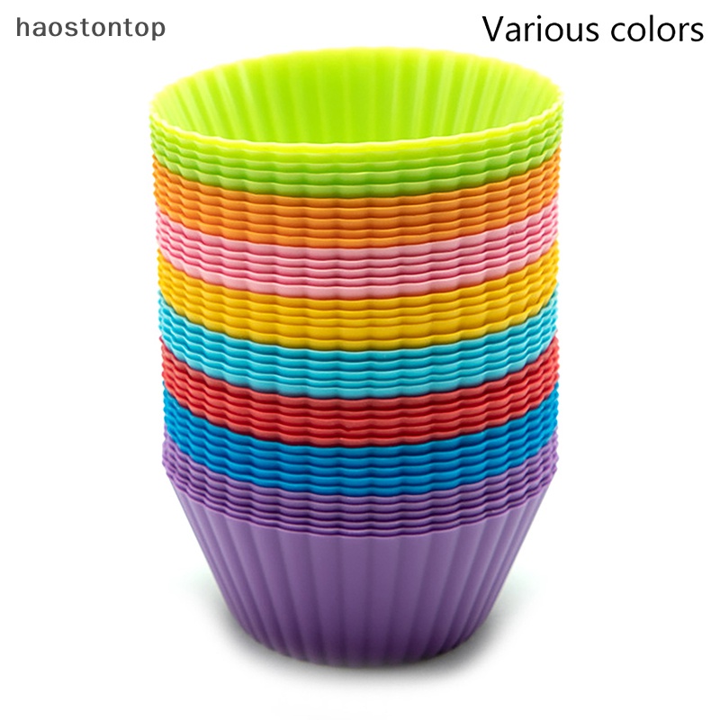 Set 6 Khuôn Silicon Làm Bánh cupcake Hình Tròn Tiện Dụng vn