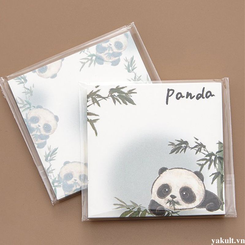 🎀 yakult 🎀Set 50 Tờ Giấy Ghi Chú Hình Gấu Trúc Dễ Thương