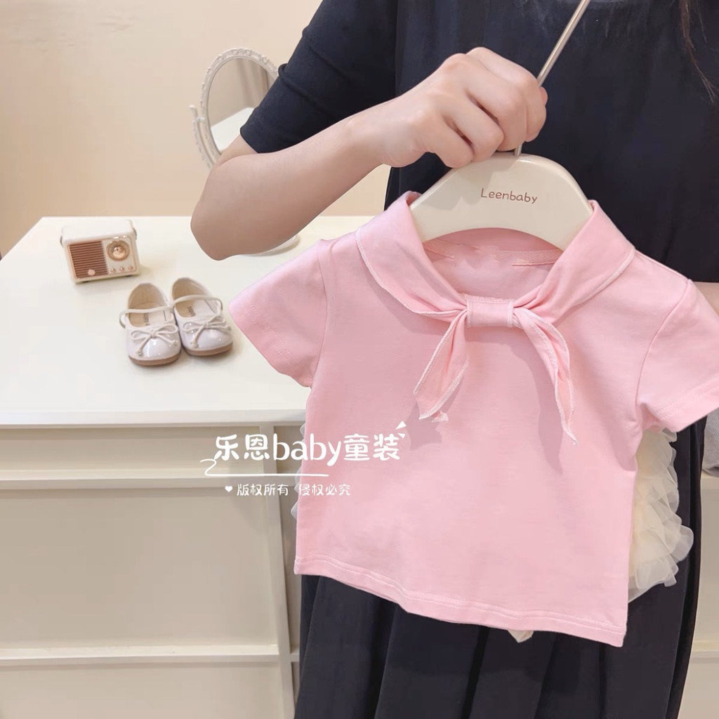 Set Đồ Mùa Hè 2023 Hai Món Gồm Quần Ngắn Phong Cách Phương Tây Hợp Thời Trang Cho Bé Gái