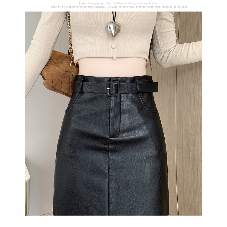 Chân Váy Da pu Dáng Chữ a Lưng Cao Thời Trang Thu Đông 2023