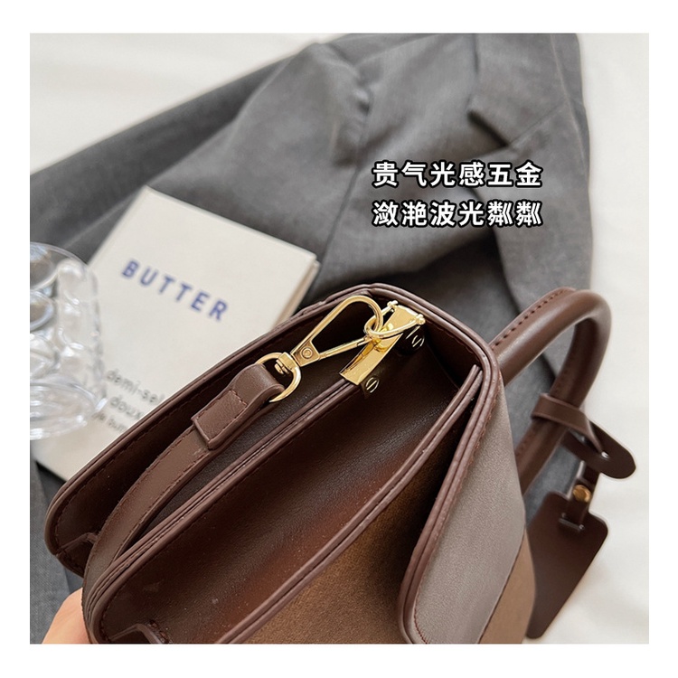 Thời Trang Túi Xách Đeo Vai Hình Vuông Cỡ Nhỏ Màu Tương Phản Phong Cách retro 2023 Cho Nữ