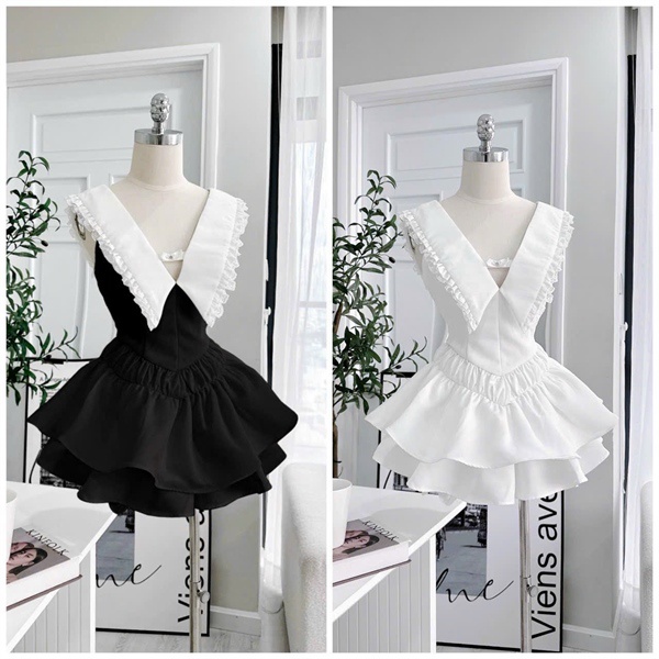 SET A BABY DOLL + SHORT BÍ 2M ĐEN TRẮNG