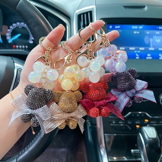 Móc Khóa Hình Gấu Đính Đá Dễ Thương