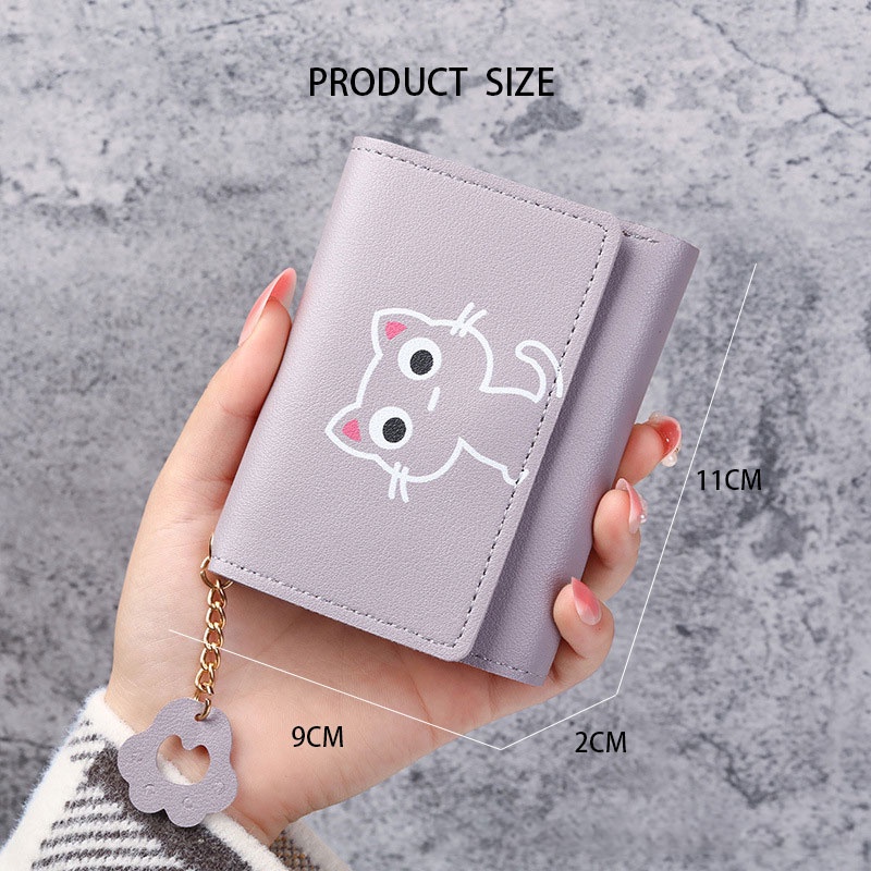 Ví Da Gấp Ba mini Thời Trang Cao Cấp Cho Nữ