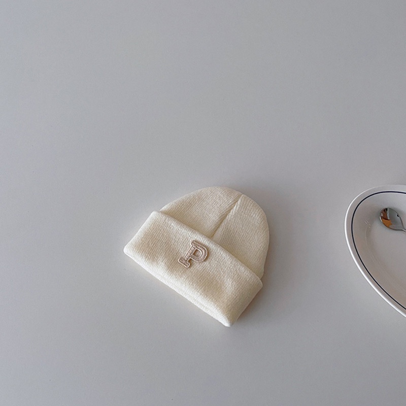 Thời Trang Mũ Len Màu Trơn In Chữ Tiếng Anh Xinh Xắn Cho Bé Sơ Sinh