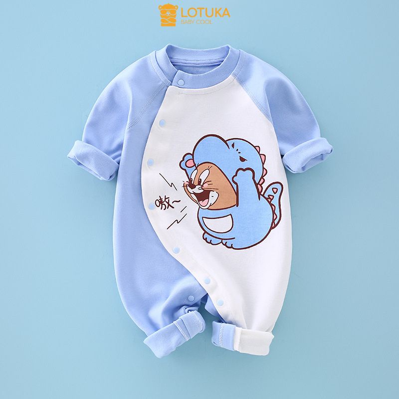 Body Dài Tay LOTUKA Bé Trai Bé Gái, Bodysuit Cho Bé, Quần Áo Trẻ Em In Hình Dễ Thương Size 3-12kg