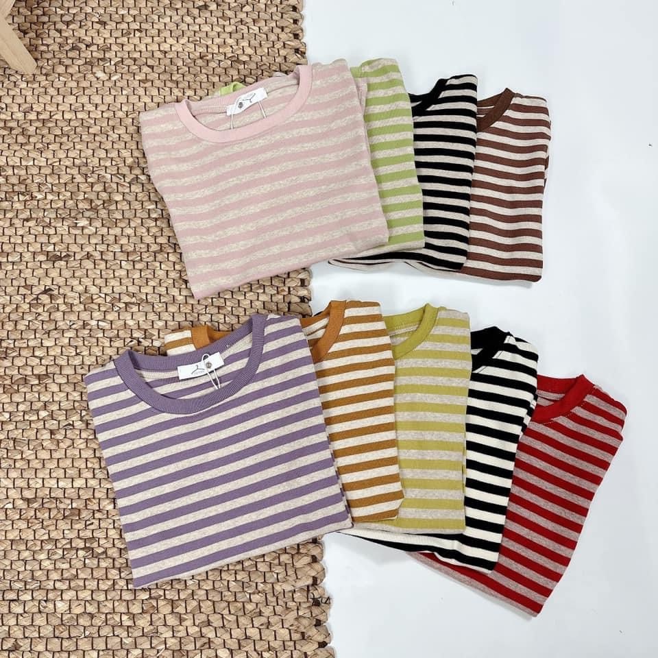 Áo thun nữ tay ngắn cổ tròn kẻ sọc hàng Quảng Châu chất cotton, áo phông mùa hè thời trang hàn quốc chất liệu mát 2752 5