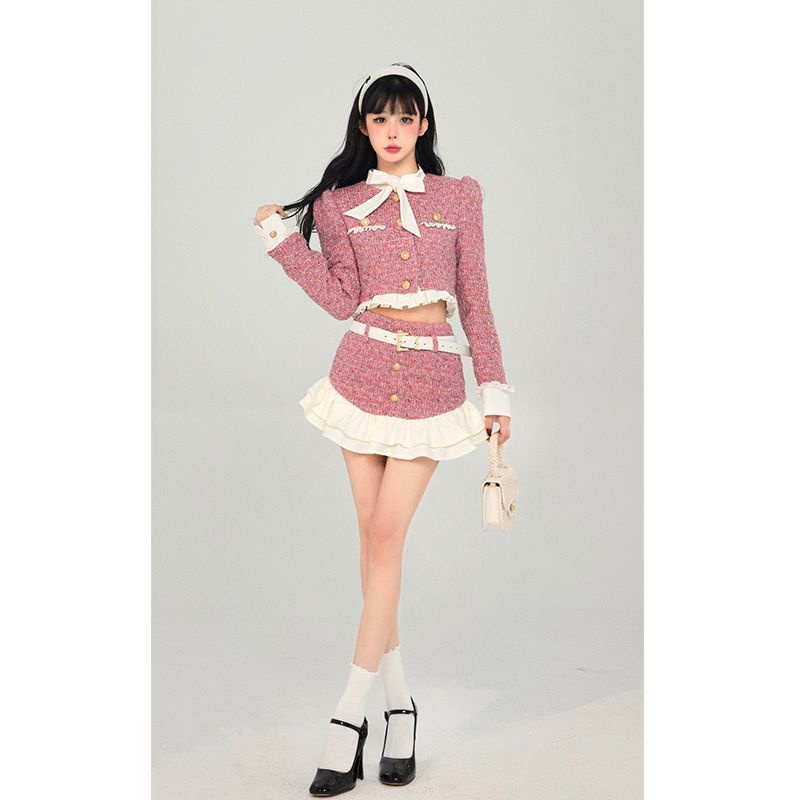 Set Chân Váy Và Áo Tay Dài Thời Trang Phong Cách Hàn Quốc Cho Nữ