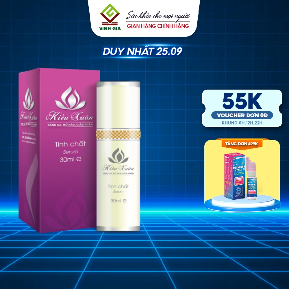 Tinh Chất Serum KIỀU XUÂN Giúp Trắng Da, Mờ Nám, Cung Cấp Ẩm Và Các Dưỡng Chất Cần Thiết Cho Da Dung Tích 30ml 01k003