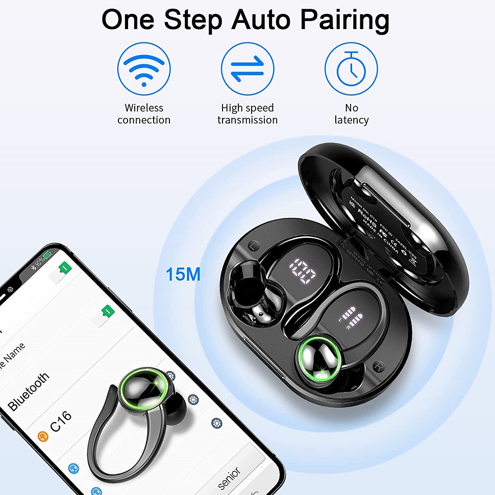 Tws Tai Nghe bluetooth 5.3 hifi 48h Móc Vành Tai Không Dây Giảm Tiếng Ồn