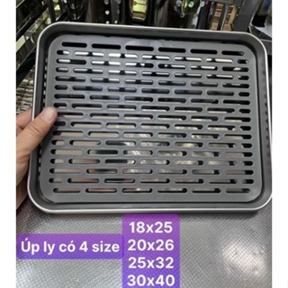 KHAY ÚP LY INOX 304 ĐẾ NHỰA NHIỀU KÍCH THƯỚC (Ảnh shop tự chụp)