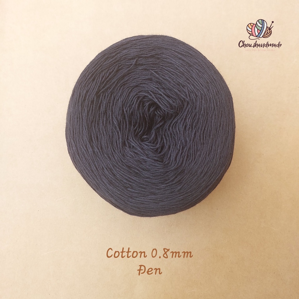 Cuộn cotton 100% organic 0.8mm, 200g, Chouihandmade
