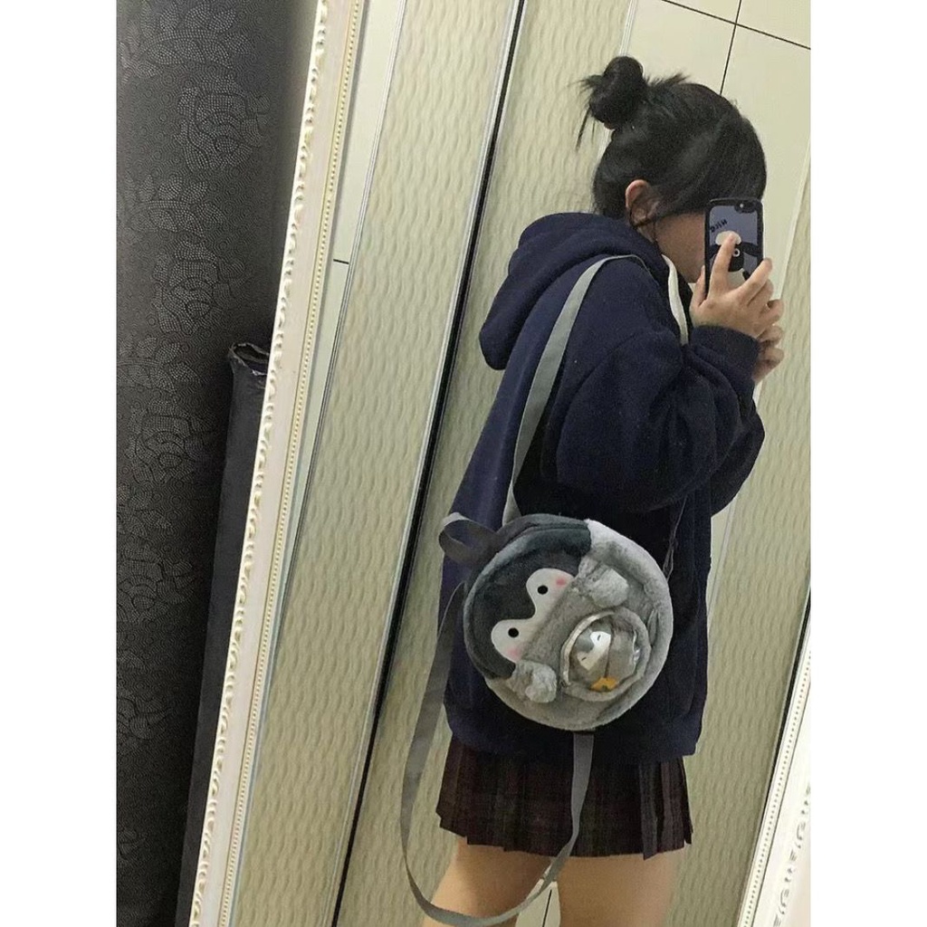 Ba Lô Hình Chim Cánh Cụt Nhồi Bông Dễ Thương Phong Cách Nhật Bản