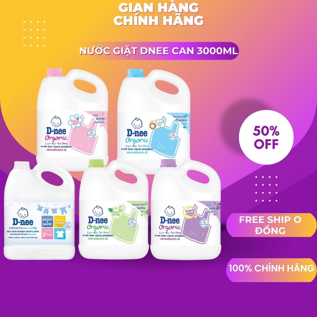 Nước giặt quần áo em bé Dnee 3000ml -Nước Giặt Xả Cho Trẻ Em an toàn túi 550ml, Chính hãng Công ty Đại Thịnh ..