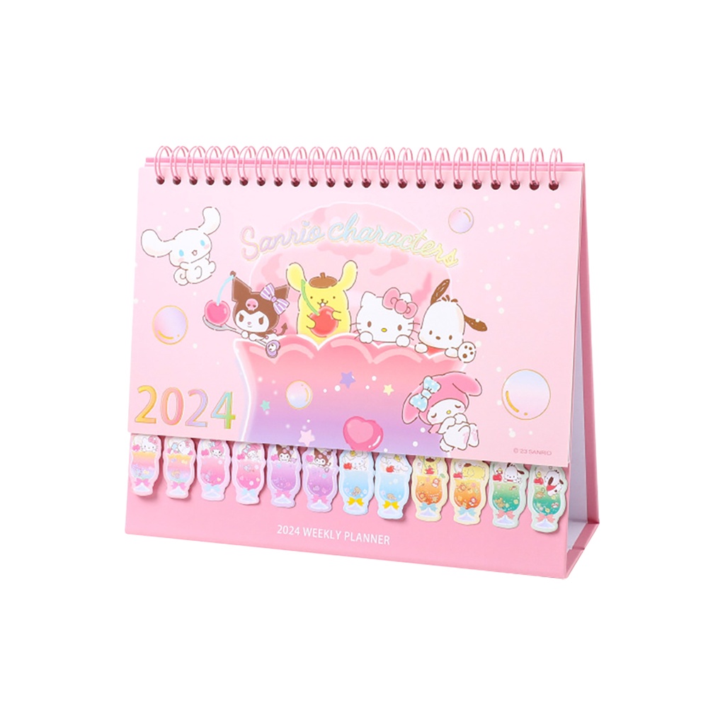 Aubess Sanrio Lịch Năm 2024 Để Bàn Chống Trượt Hình hello kitty Xinh Xắn