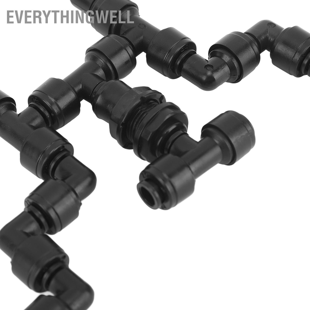 EverythingWell Có thể điều chỉnh Sương mù Hệ thống làm mát Vòi phun 360 độ Thú cưng Bò sát Nhà kính Rừng nhiệt đới Máy tạo sương Fogger 4 đầu Đen