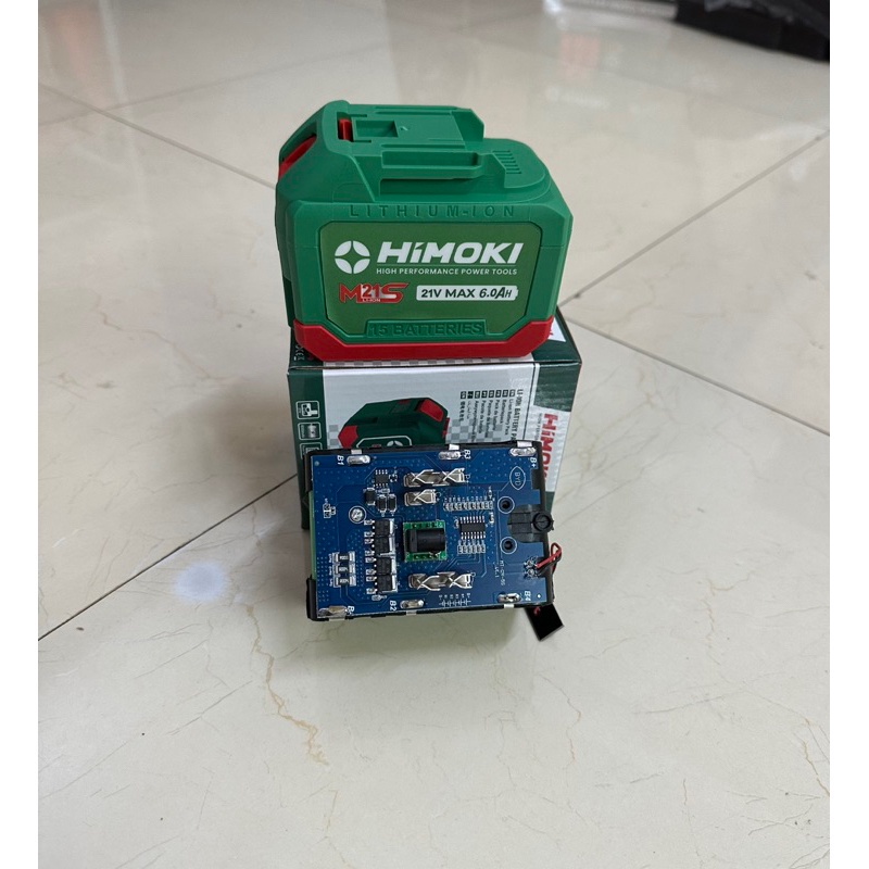 HIMOKI pin 15cel HIMOKI  21v -6ah 4 mosfes vỏ trống cháy trống va đập dòng sả cao HIMOKI ĐL HÀ NAM