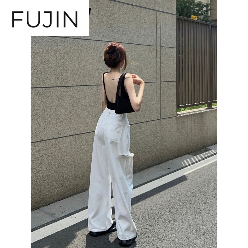 FUJIN quần ống rộng quần nữ jean Cổ điển Xu hướng phổ biến thời trang WNK2393GV939Z230926