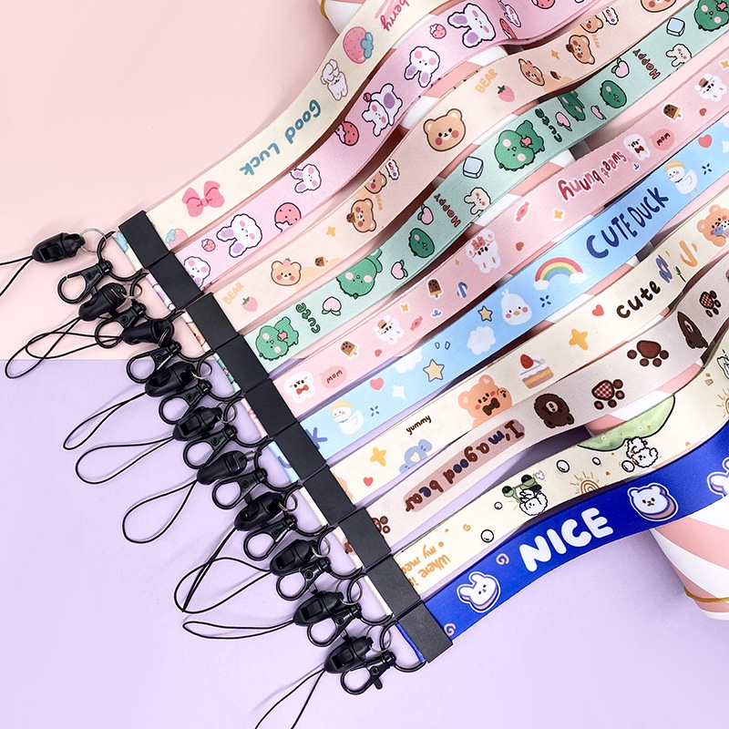 Móc Chìa Khóa Hoạt Hình Có Dây Đeo Dài Bền Bỉ Tùy Chọn Đa Dạng