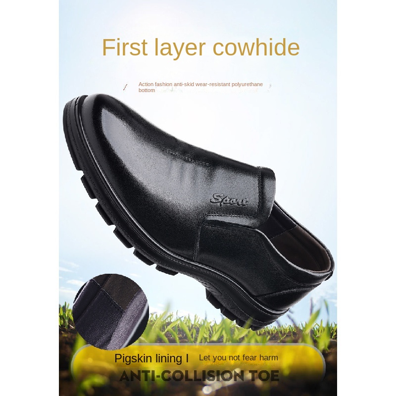 Giày Lười Da Thoáng Khí Thời Trang Cho Đàn Ông Trung Niên