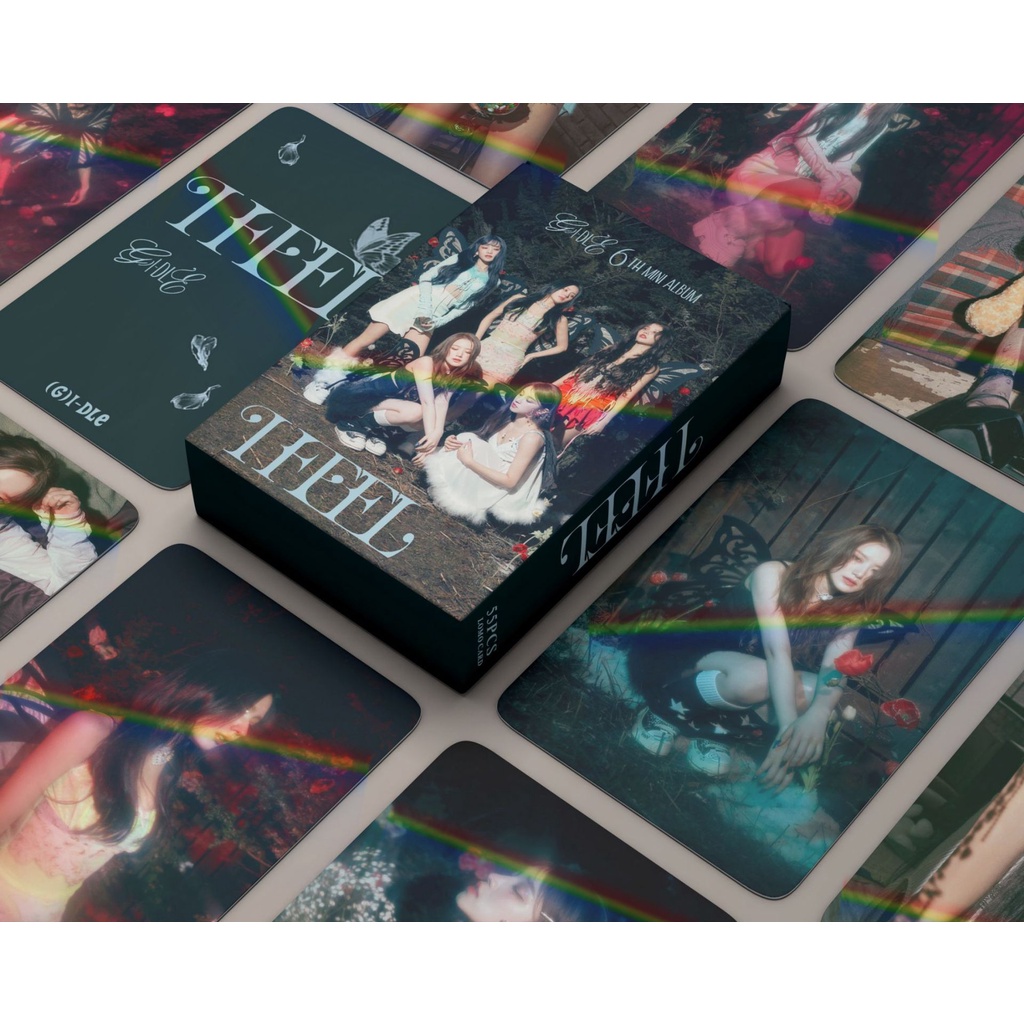 Set 50-55 Tấm Thẻ Ảnh i love g) i feel yuqi solo miyeon shuhua minnie Xinh Xắn