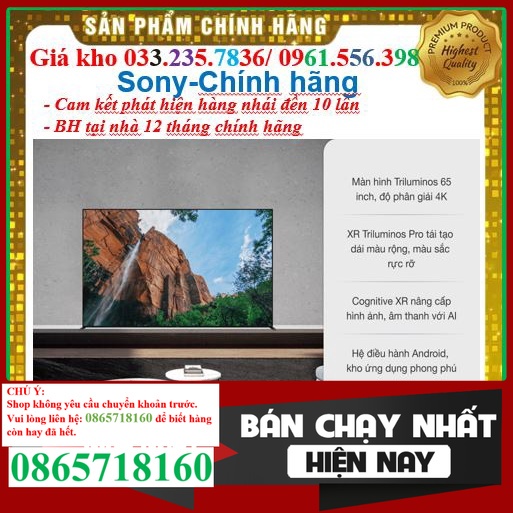 Smart Tivi Sony 65 Inch 4K UHD KD-65X85J &lt; Chính hãng BH:24 tháng tại nhà toàn quốc&gt; - Mới 100% .