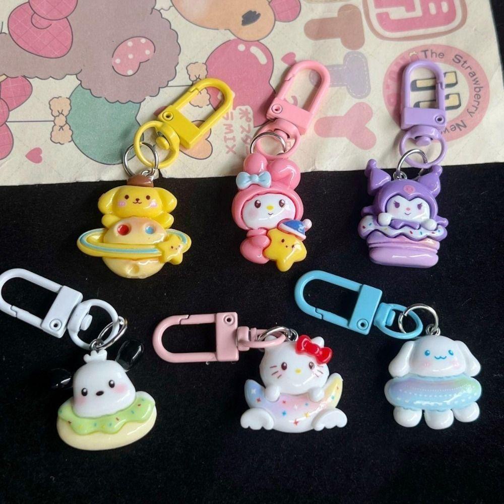 Mmluck fantasy kuromi Móc Khóa Bằng resin purin purin ufo Hoạt Hình Hành Tinh pachacco starry my melody