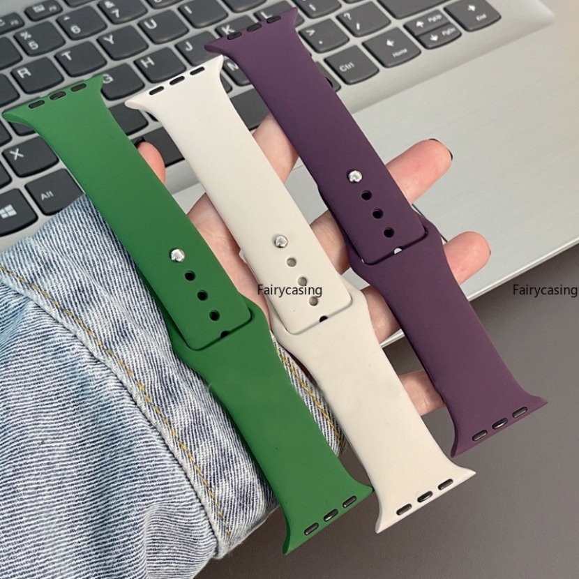 Dây Đeo Thay Thế Bằng silicone 2 49mm 44mm 40mm 45mm 41mm 42mm 38mm 44 45 49 mm Cho iwatch series 9 8 ultra 7 se 3 4 5 6
