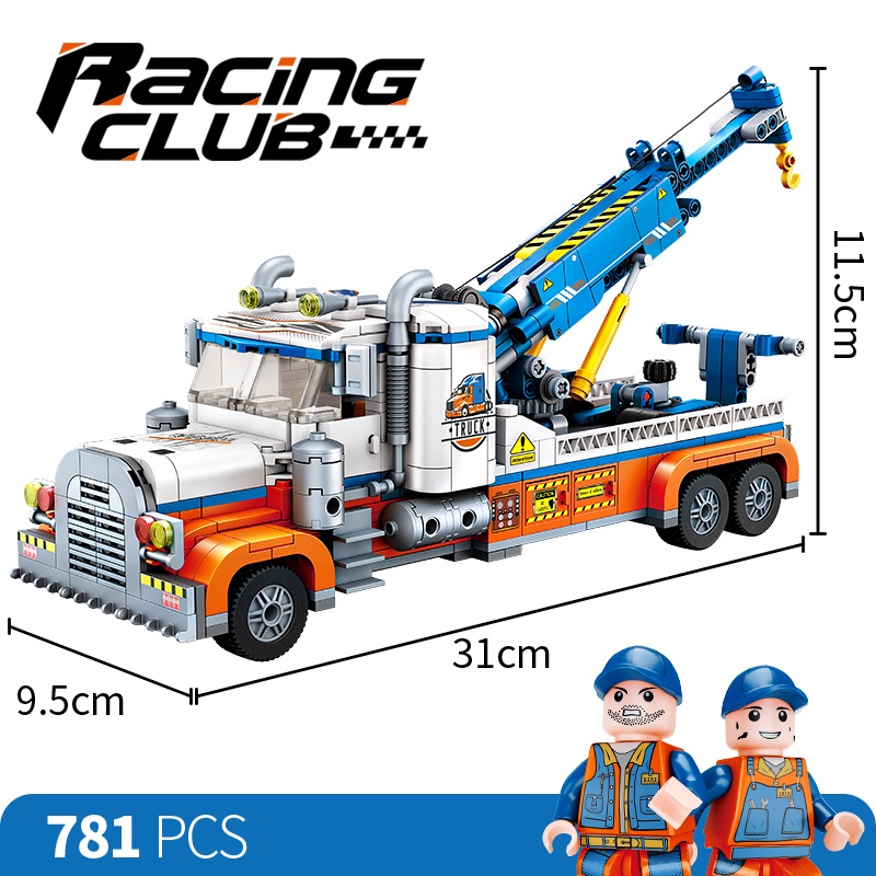 Bộ Đồ Chơi Lắp Ráp Xe Tải Cứu Hộ Đường Ray Tiêu Chuẩn Giáo Dục Bé Trai Bé Gái Phù Hợp Với lego le
