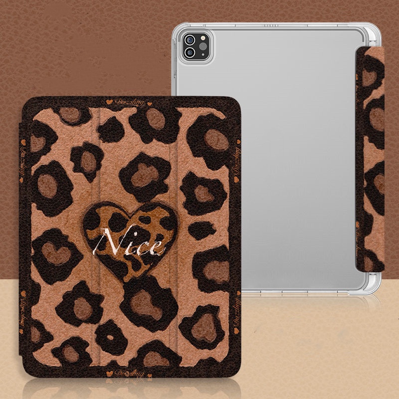 Ốp Máy Tính Bảng tpu Mềm Họa Tiết Da Báo Có Ngăn Đựng Bút Cho ipad gen10 7 / 8 / 9 pro11 "pro12.9" air4 air5 mini6
