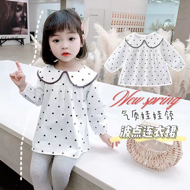 Áo Thun Tay Dài Màu Trắng Bằng Chất Liệu cotton Dùng Cho Bé Gái