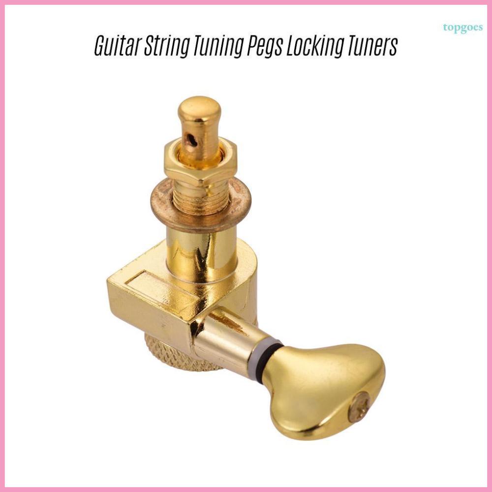 "Enhance Your Guitar's Performance with 6-Piece Gold Locking Tuners - Suitable for Acoustic Electric Guitars"